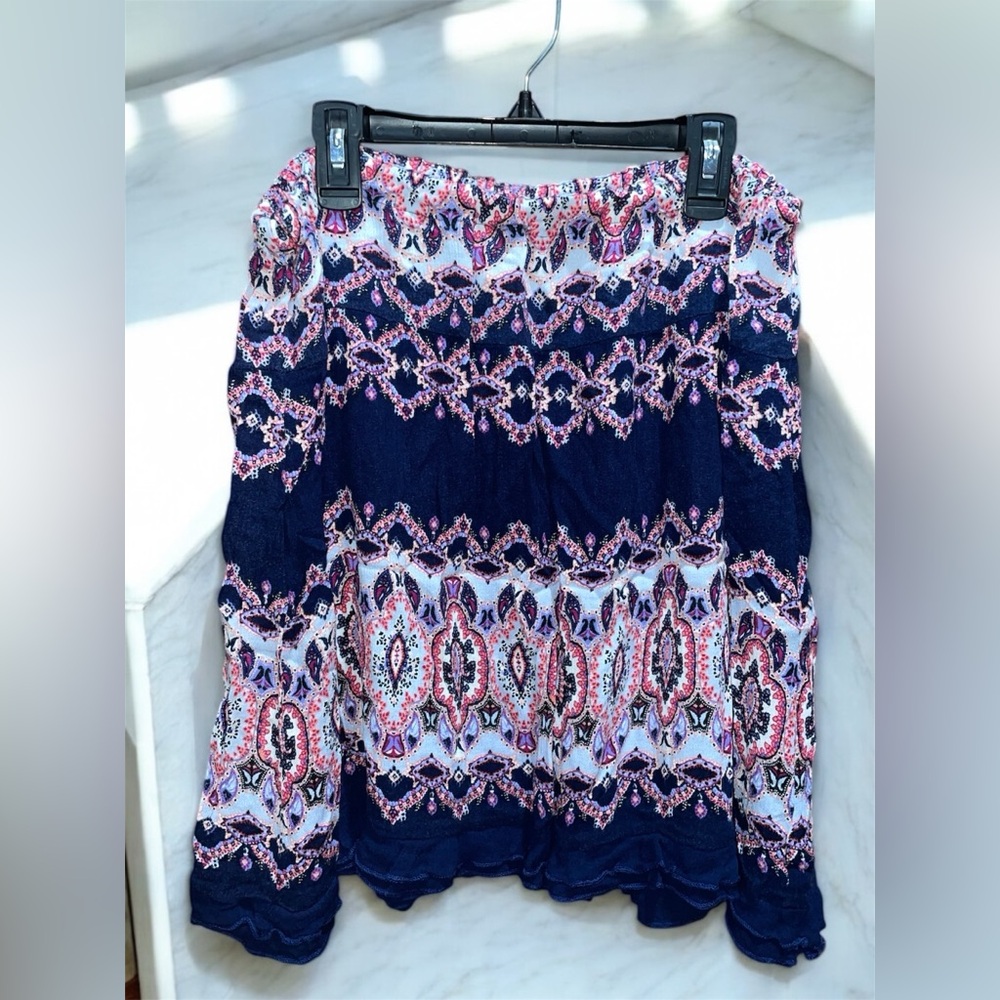 Dress Barn Women’s Navy Blue & Pink Skirt Size Large